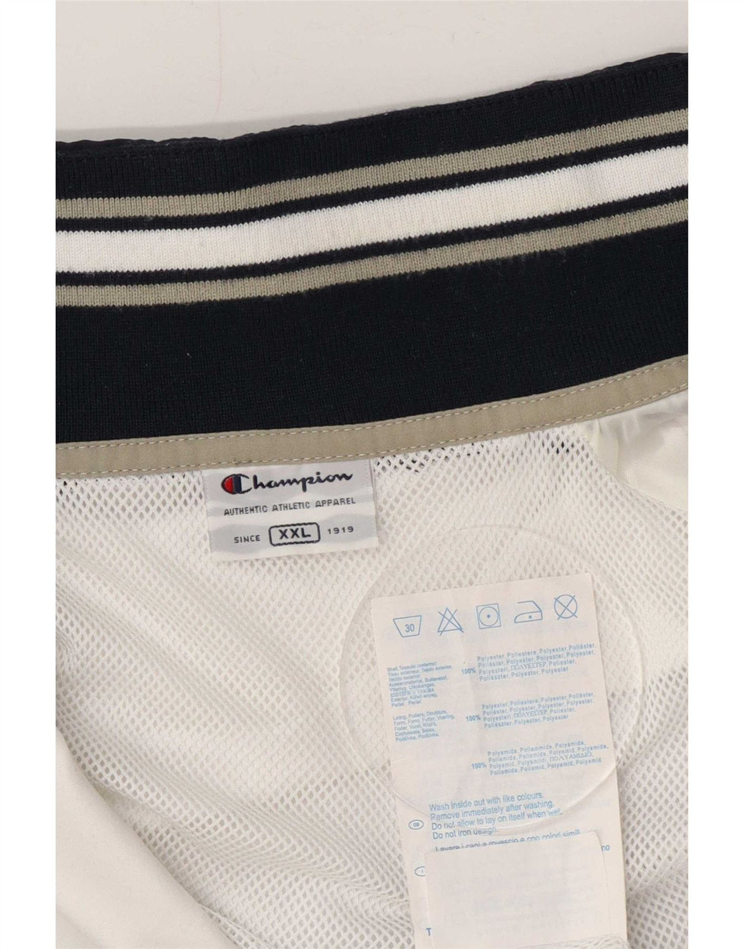 Champion Męska bluza dresowa Top 2XL Biały poliester z blokami kolorów