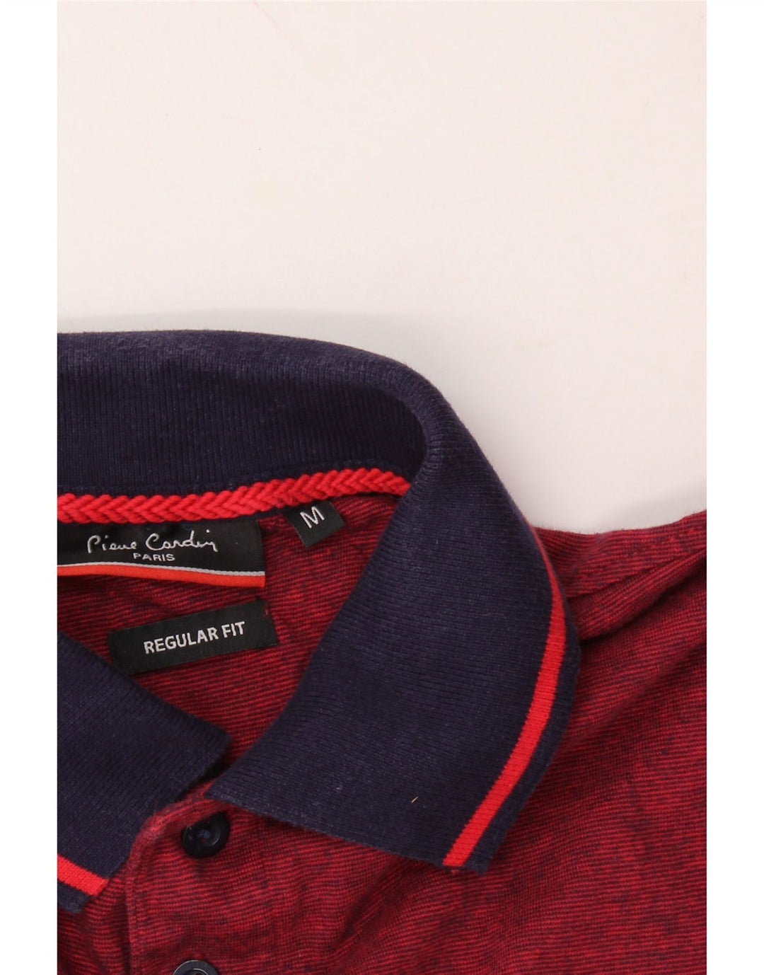PIERRE CARDIN Mens Paris Regular Fit Polo Shirt Medium Red Pinstripe Vintage Pierre Cardin and Second-Hand Pierre Cardin from Messina Hembry 