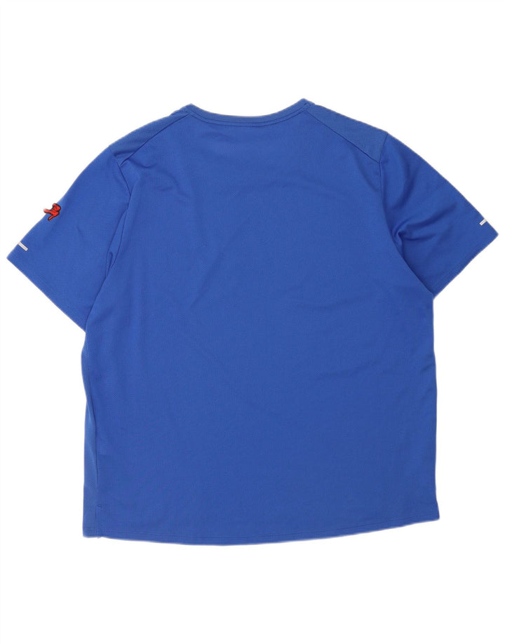 Męski T-shirt z grafiką Nike Dri Fit, XL, niebieski, poliester