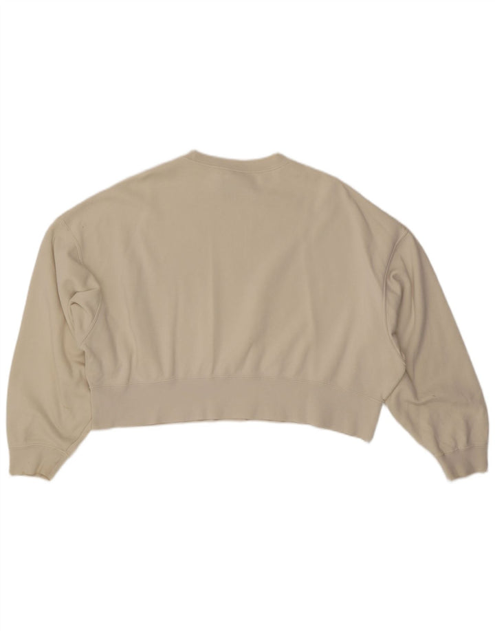 Damski sweter typu Crop Oversize NIKE, UK 10, mały, z białej bawełny