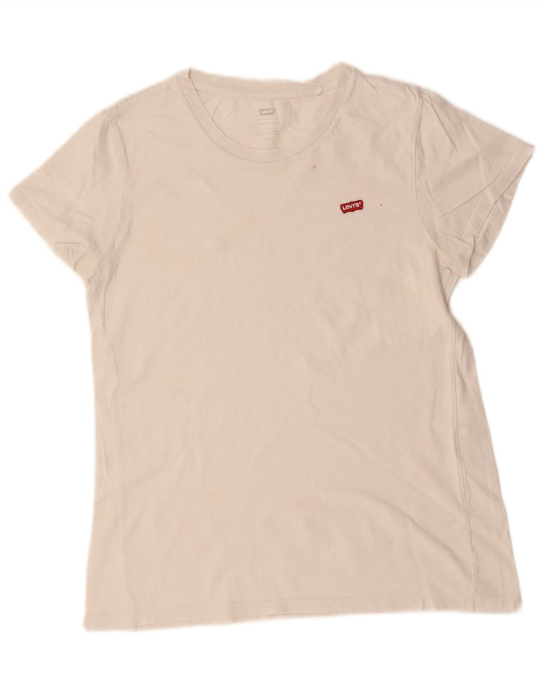 LEVI'S Womens Perfect Crew T-Shirt Top UK 10 Small White