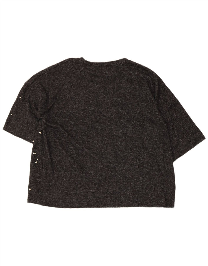 Damska koszulka oversize Zara Top UK 10 Small, szary poliester