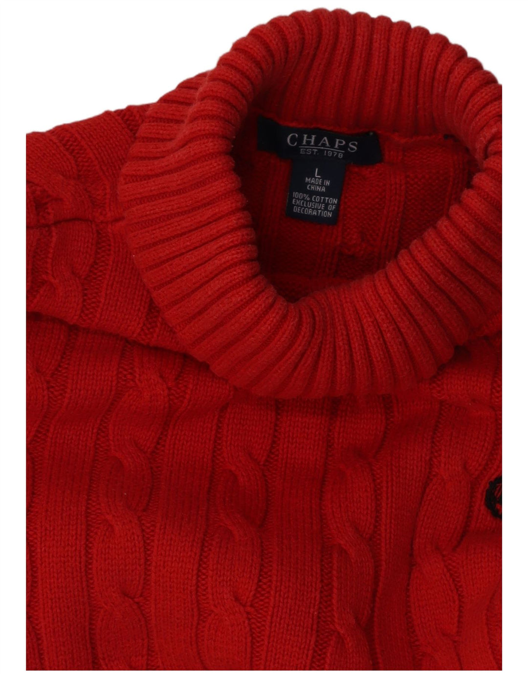 CHAPS Womens Roll Neck Jumper Sweater UK 14 Large Red Cotton