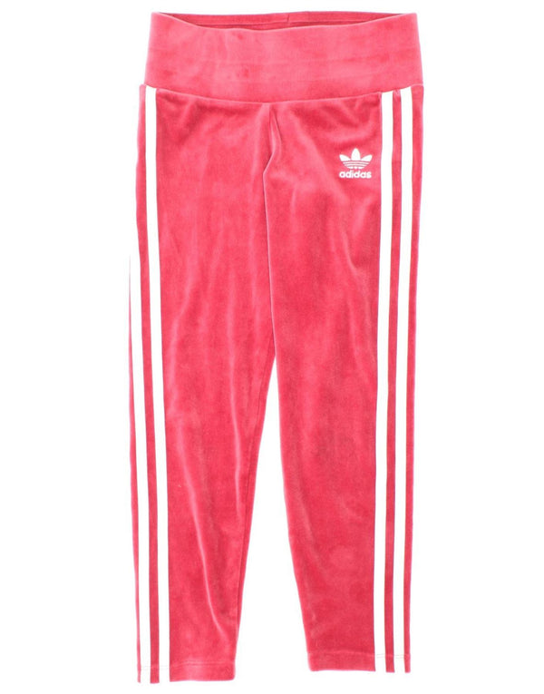 Aksamitne legginsy dziewczęce Adidas 7-8 lat, różowe, poliestrowe