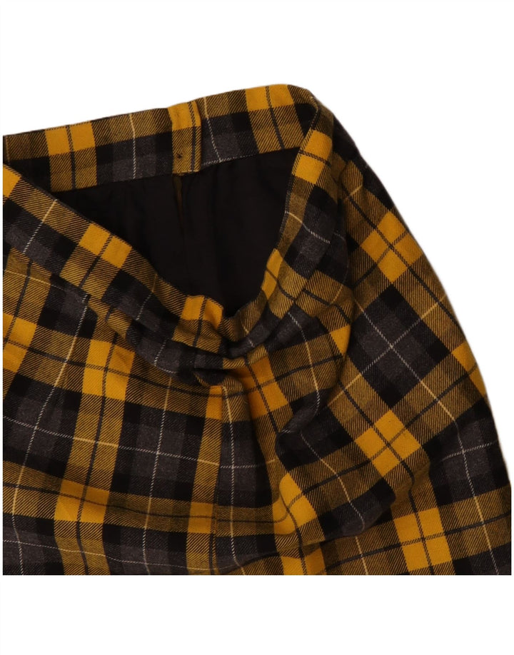 Vintage damska mini spódniczka W28 w średnią żółtą kratkę