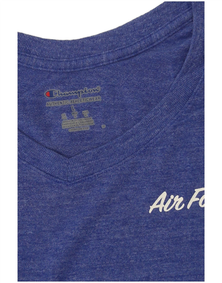 Damska koszulka graficzna CHAMPION Top UK 16, duża niebieska