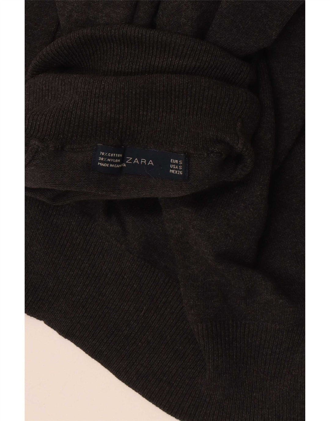 Sweter damski Zara z golfem UK 10, mały, szary, bawełniany