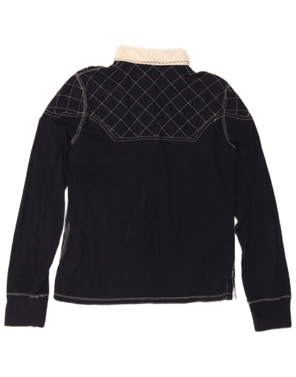 Damska koszulka polo do rugby Ralph Lauren z długim rękawem, UK 18 XL, granatowa, bawełniana