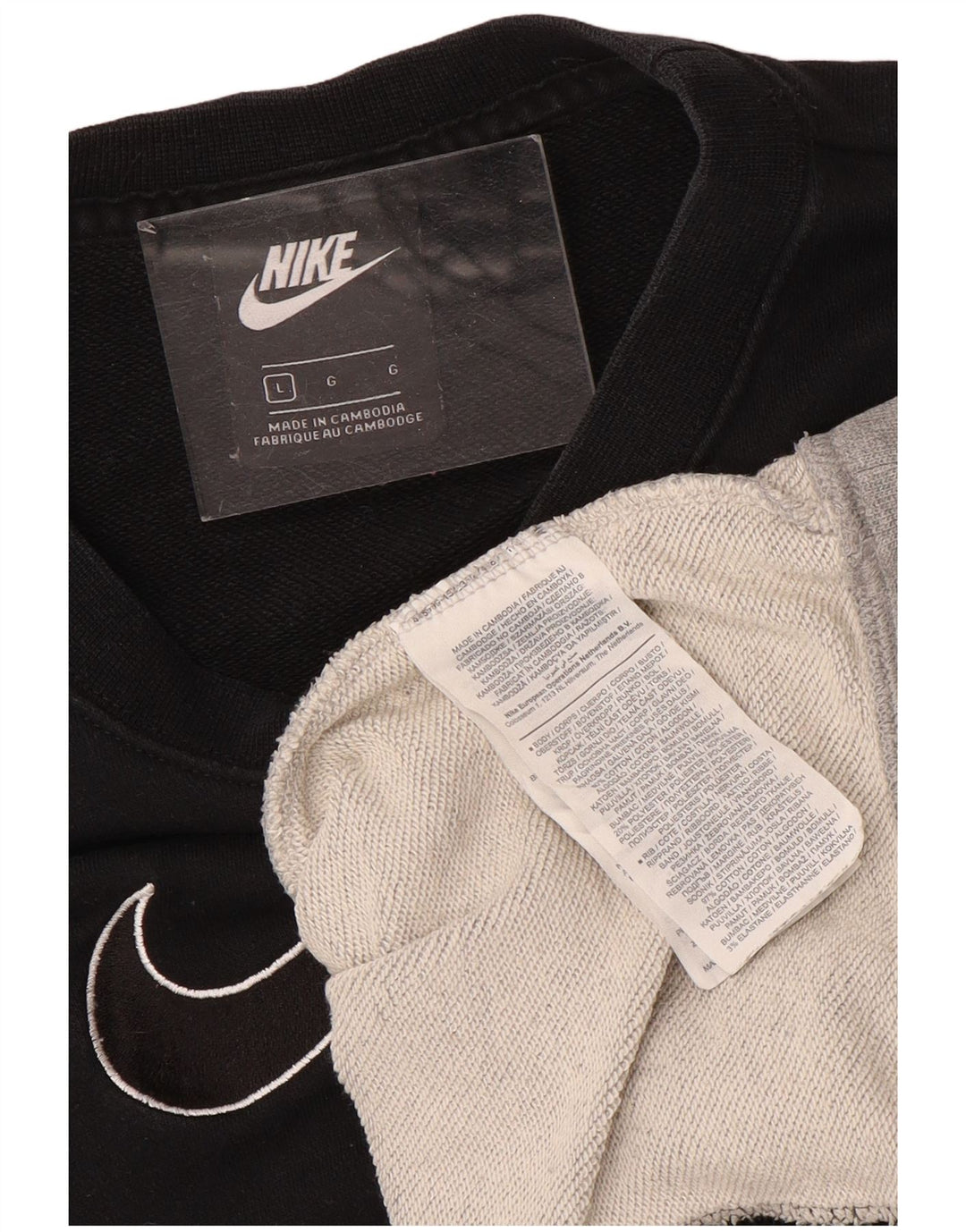 Damski sweter oversize NIKE UK 16, duży, czarny, z blokami kolorów