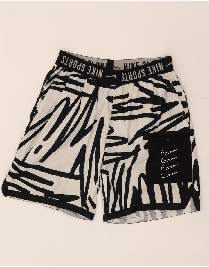 Męskie spodenki kąpielowe Nike z grafiką, małe, białe, poliestrowe