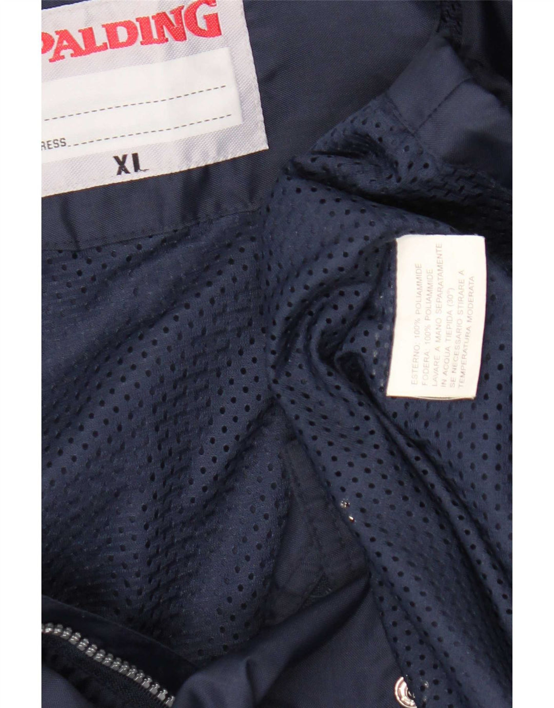 Męska kurtka przeciwdeszczowa Spalding z kapturem UK 42 XL, granatowa, poliamidowa