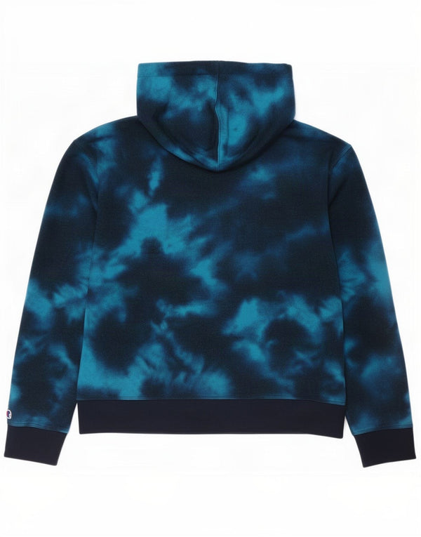 Damska bluza z kapturem Champion UK 16, duża, niebieska, bawełniana typu Tie Dye