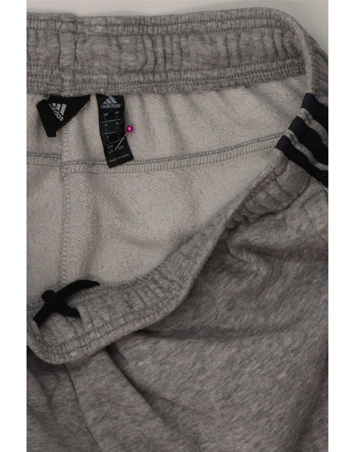 Męskie spodnie dresowe Adidas, duże, szare, nakrapiane