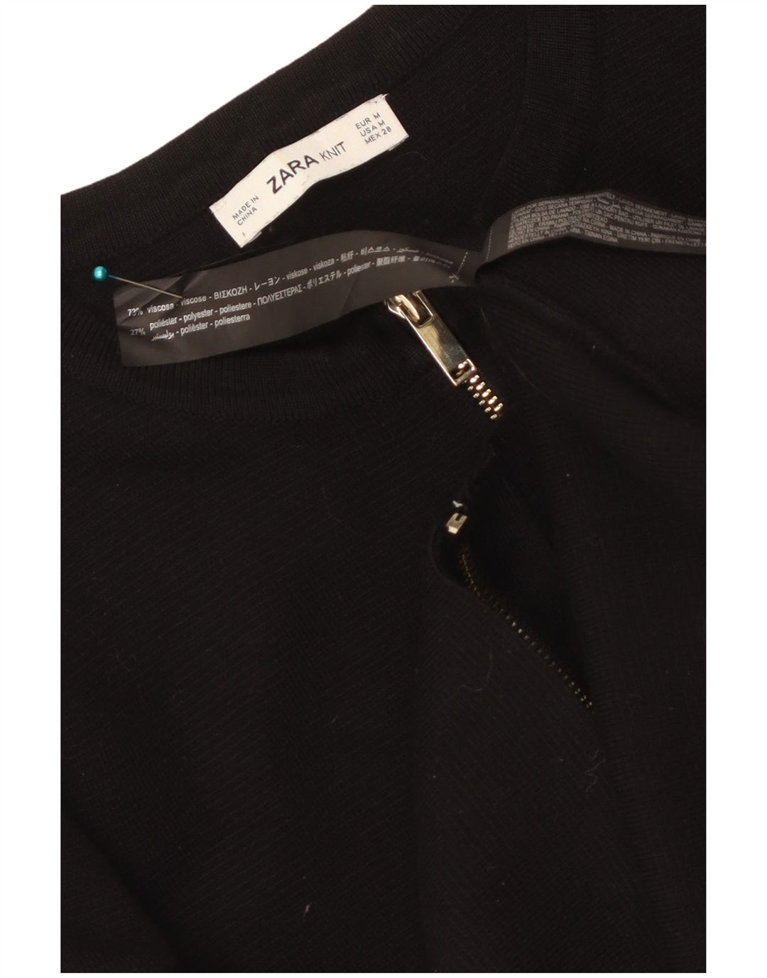 Sweter damski Zara Crop Cardigan UK 12 Średni czarny wiskoza
