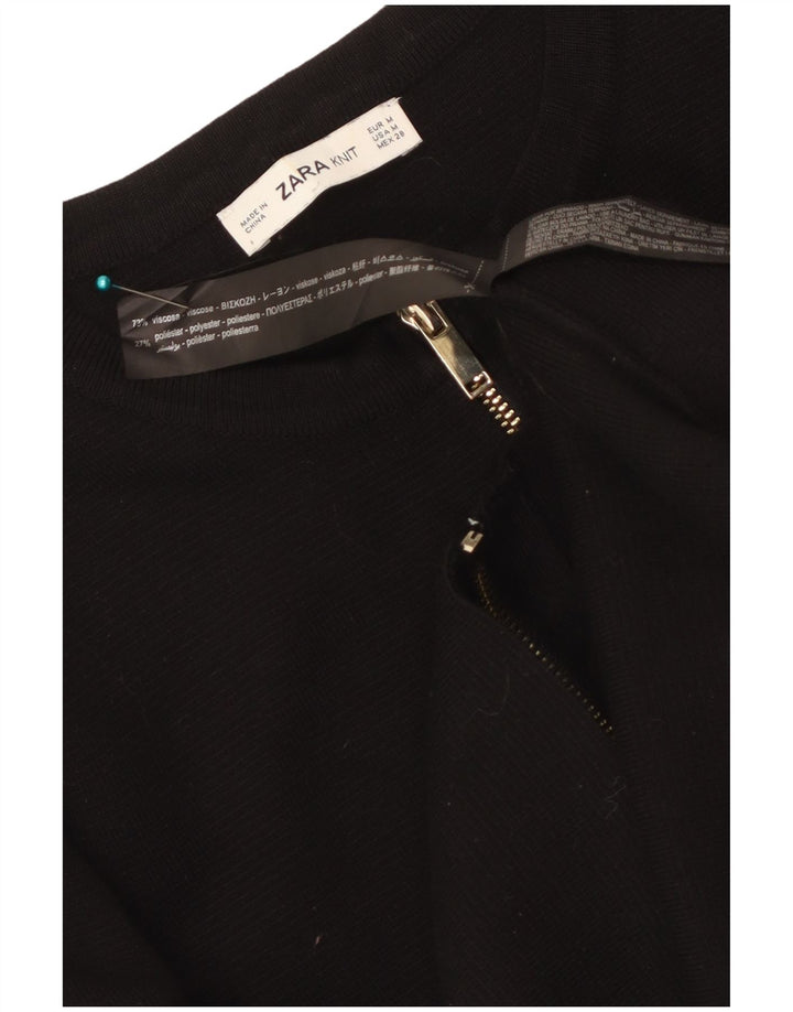 Sweter damski Zara Crop Cardigan UK 12 Średni czarny wiskoza