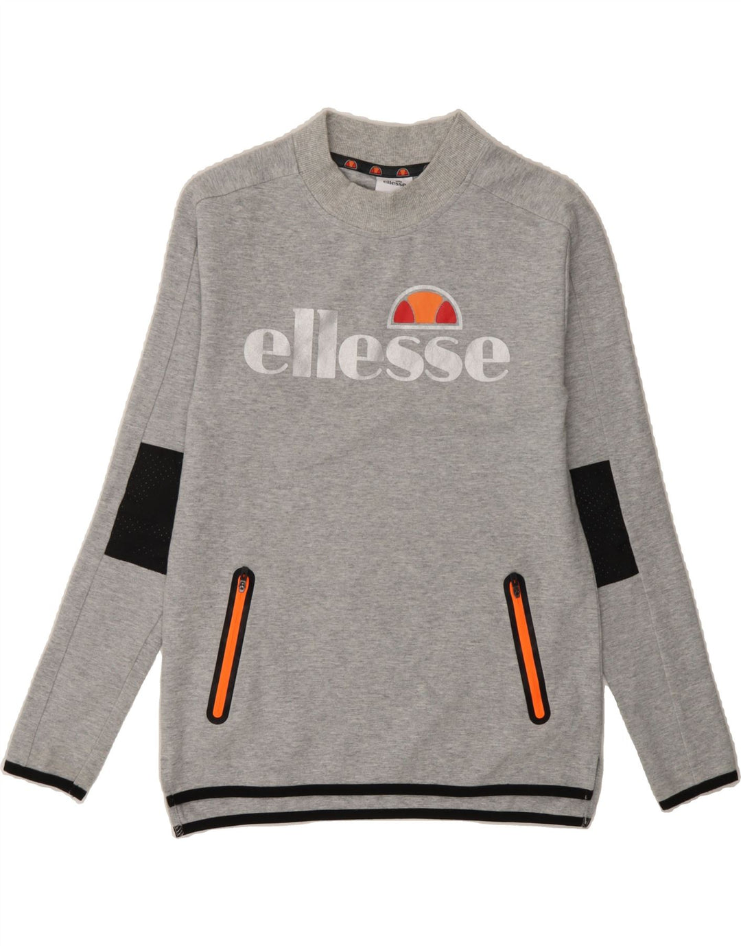 ELLESSE Womens Graphic Sweatshirt Jumper UK 8 Small Grey Cotton Vintage Ellesse and Second-Hand Ellesse from Messina Hembry 