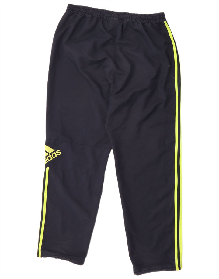 Męskie spodnie dresowe Adidas z grafiką, duże, granatowe, z poliestru