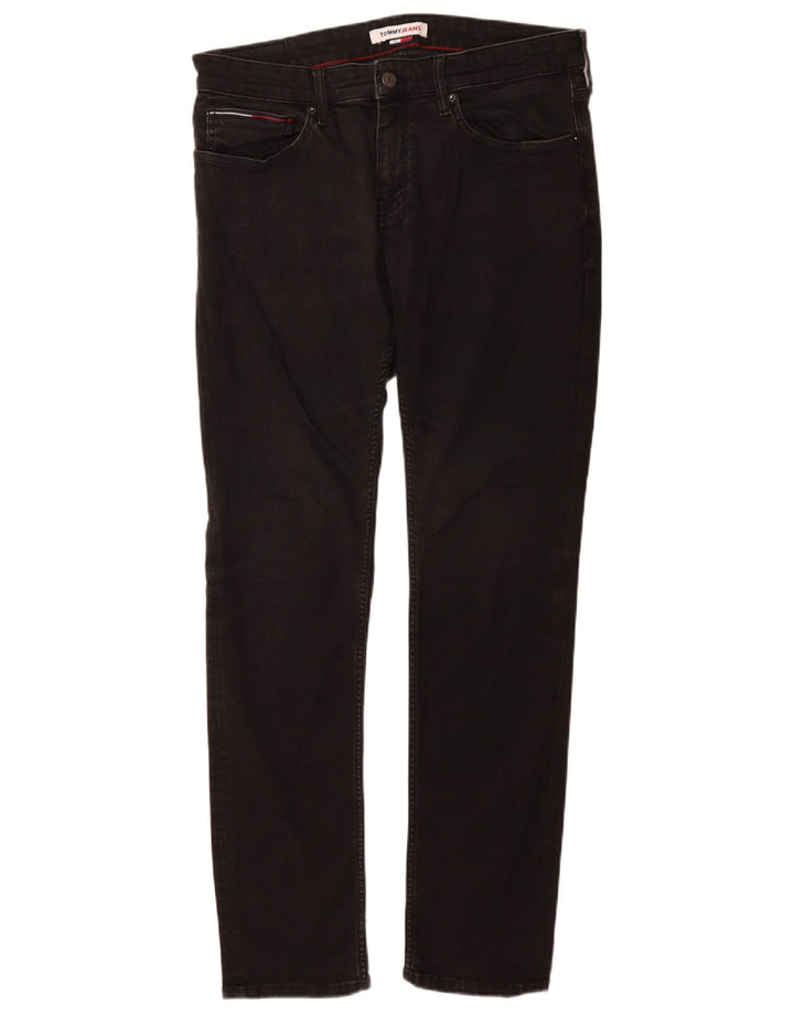 Męskie jeansy slim fit Tommy Hilfiger W36 L34 Czarne bawełniane