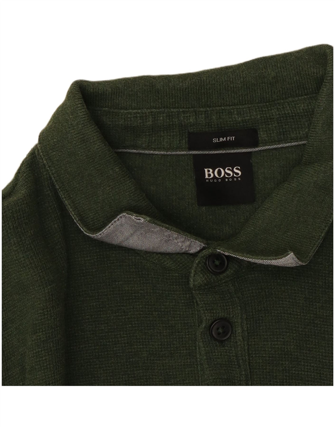 Męska koszulka polo z długim rękawem Hugo Boss, duża, zielona