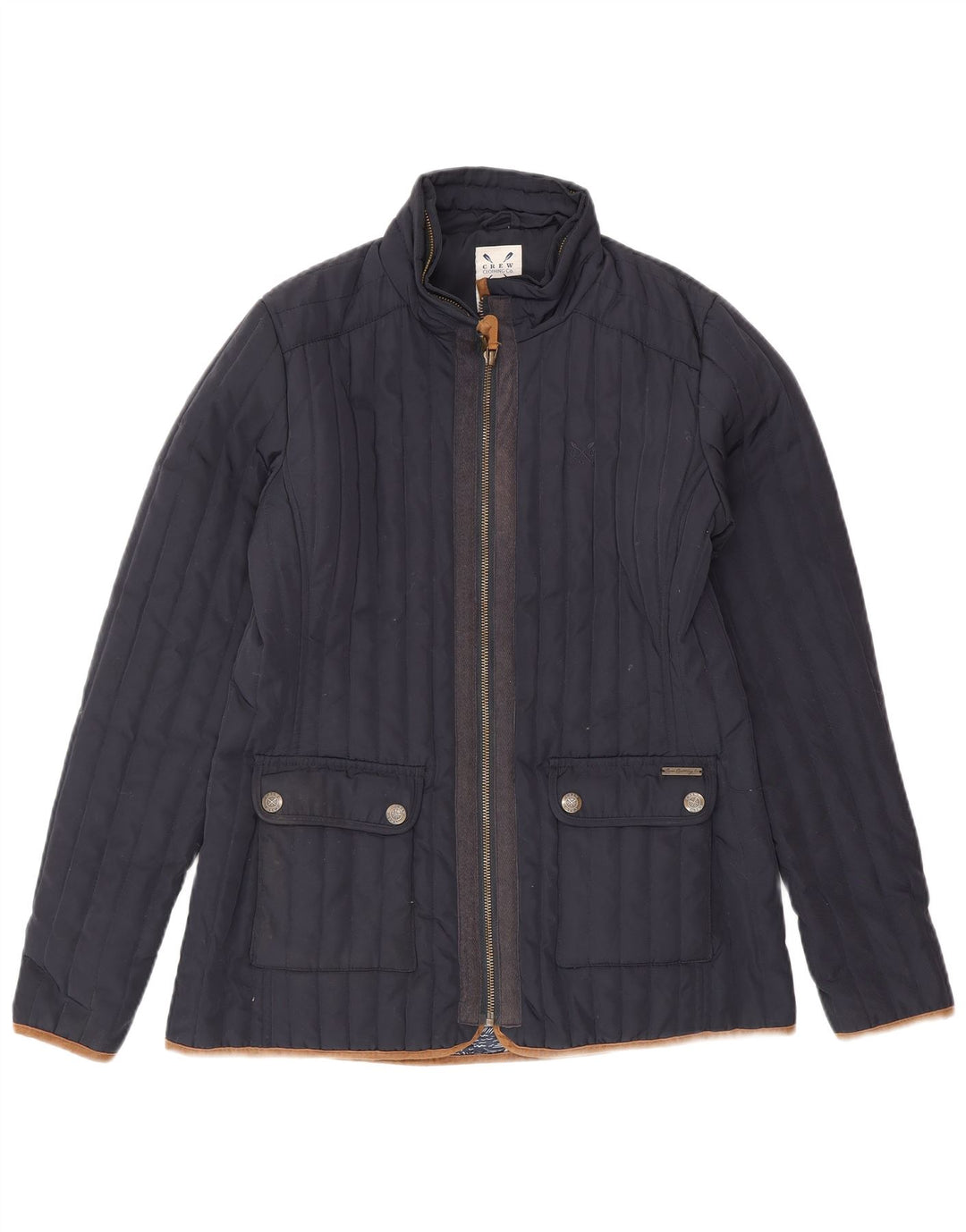 Damska ocieplana kurtka Crew Clothing UK 10, mała, granatowa, poliester