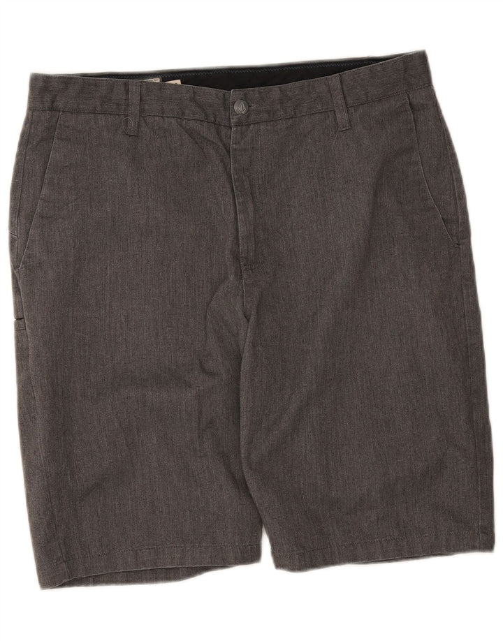 Męskie spodenki chino Volcom W34, duże, szare, z bawełny w cętki