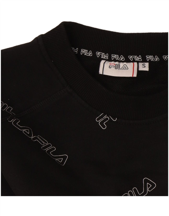 Bluza damska Fila Oversize z grafiką Crop Jumper UK 10 Small Black