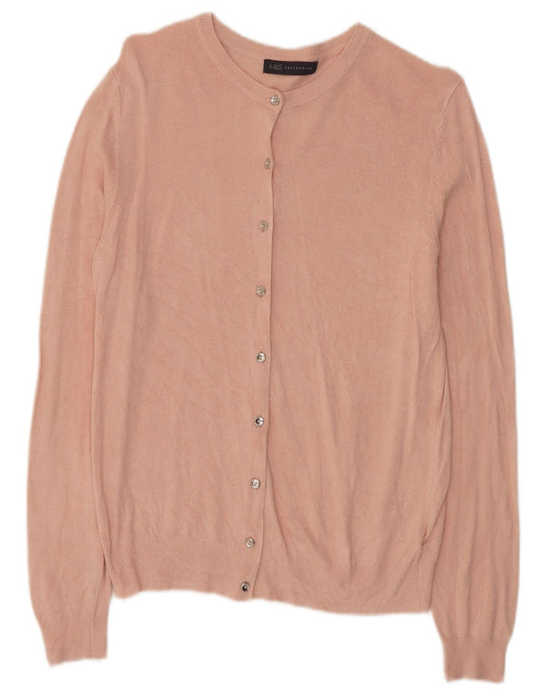 Marks & Spencer Damski sweter kardigan UK 10 Small Pink Wiskoza