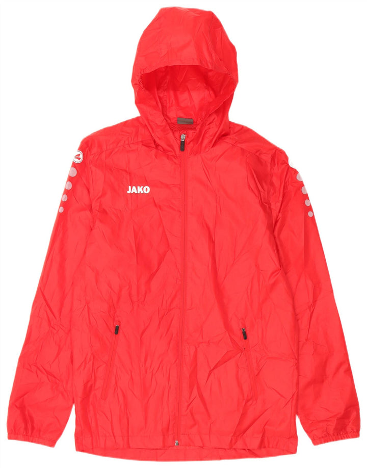 Jako męska graficzna kurtka przeciwdeszczowa z kapturem UK 36 Small Red Polyester