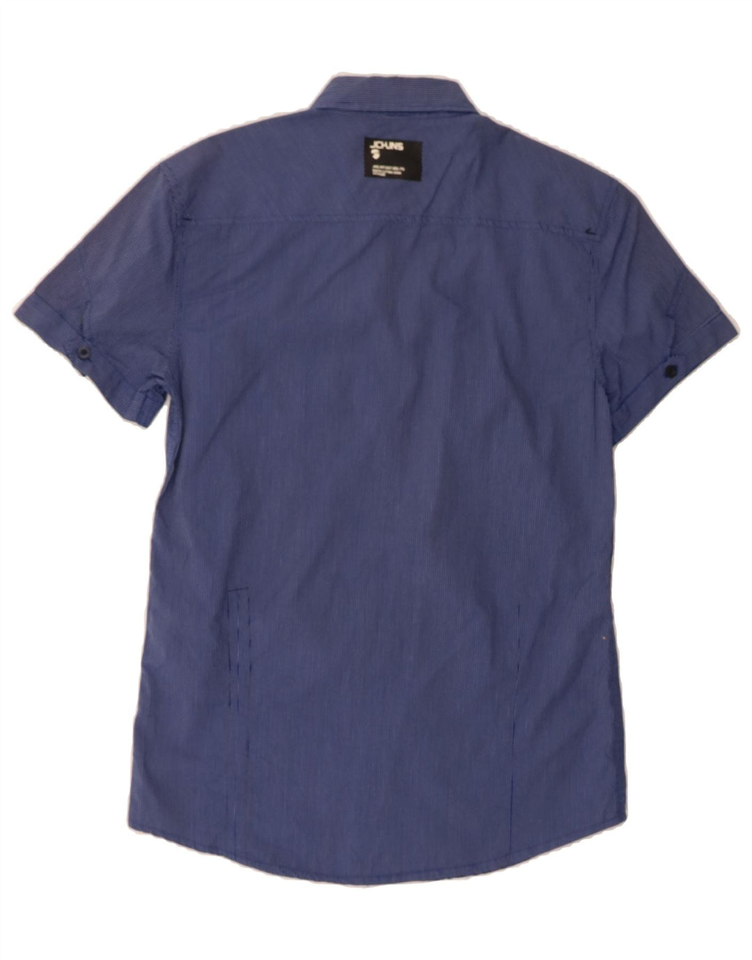 JACK & JONES Mens Short Sleeve Shirt Medium Blue Pinstripe Cotton Vintage Jack & Jones and Second-Hand Jack & Jones from Messina Hembry 