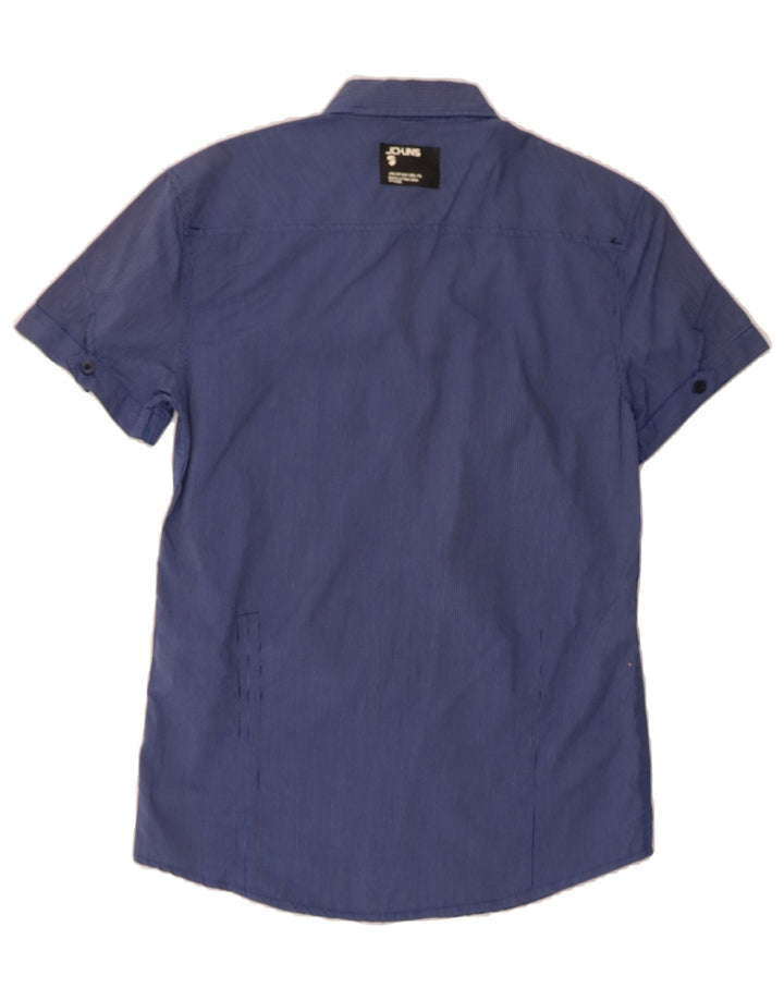 JACK & JONES Mens Short Sleeve Shirt Medium Blue Pinstripe Cotton Vintage Jack & Jones and Second-Hand Jack & Jones from Messina Hembry 