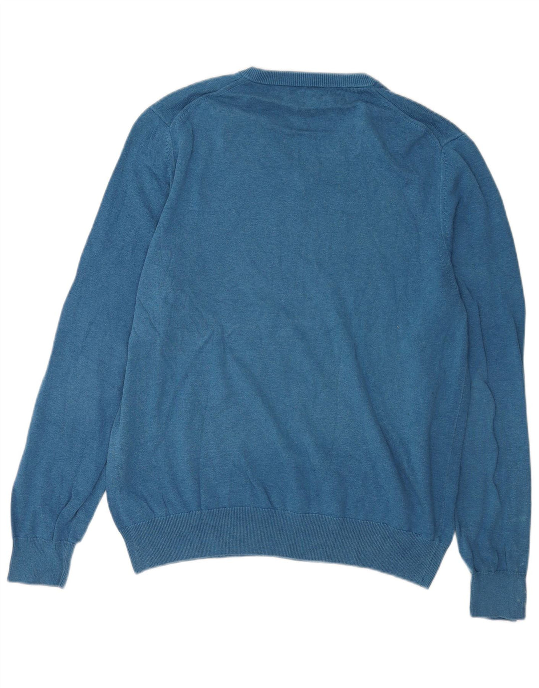 Marks & Spencer Męski sweter z dekoltem w kształcie litery V, XL, niebieski, bawełniany