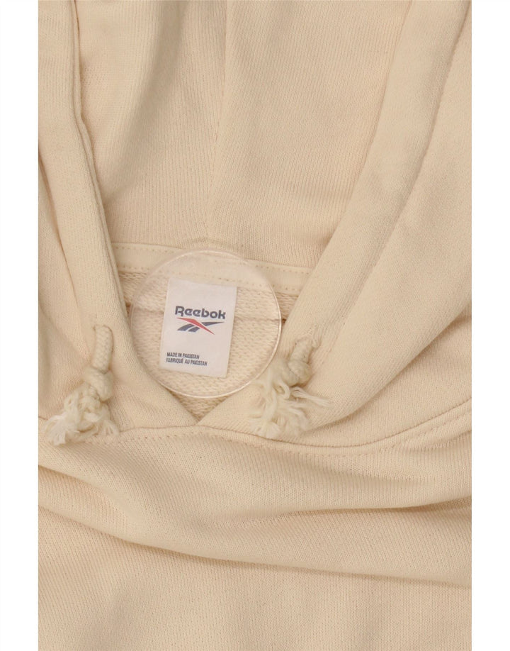 REEBOK Damski sweter oversize z kapturem UK 16, duży, złamanej bieli, bawełniany