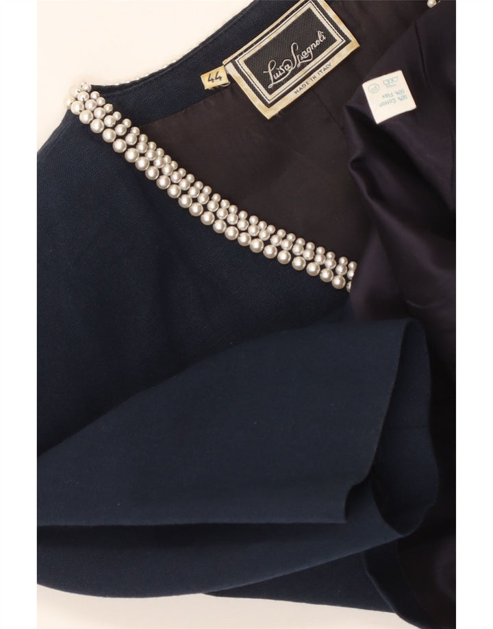 LUISA SPAGNOLI Damska marynarka zapinana na 4 guziki IT 44 Średni granat