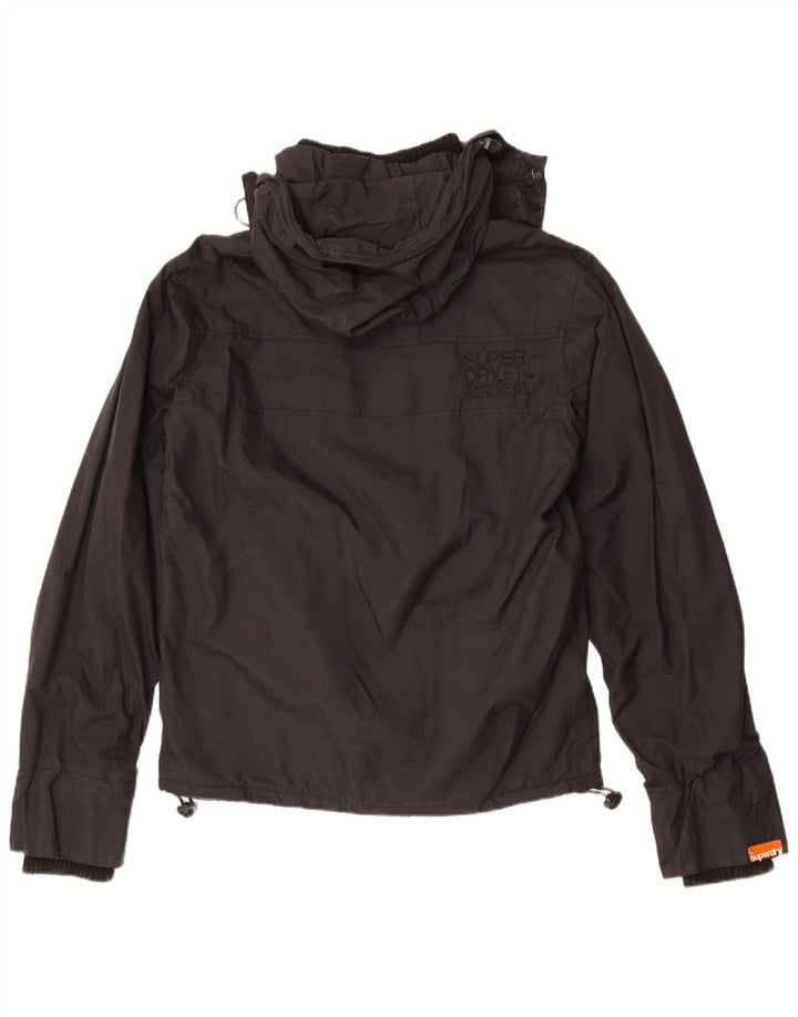 Superdry Mens Hooded Windbreaker Jacket UK 40 Large Black Nylon