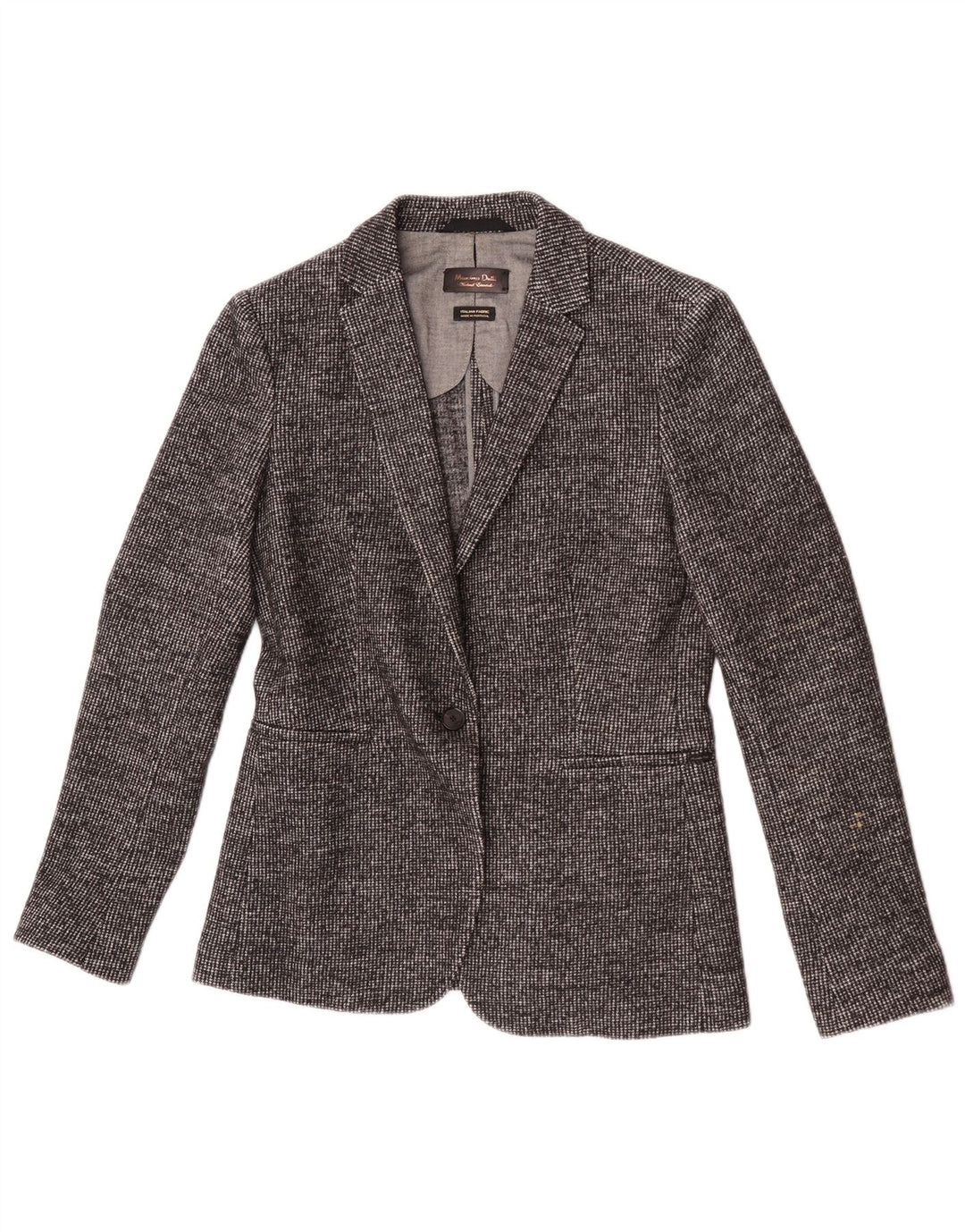 Massimo Dutti Damska marynarka zapinana na 1 guzik EU 40 Średnia szara pepitka