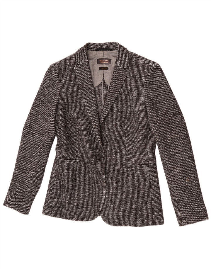 Massimo Dutti Damska marynarka zapinana na 1 guzik EU 40 Średnia szara pepitka