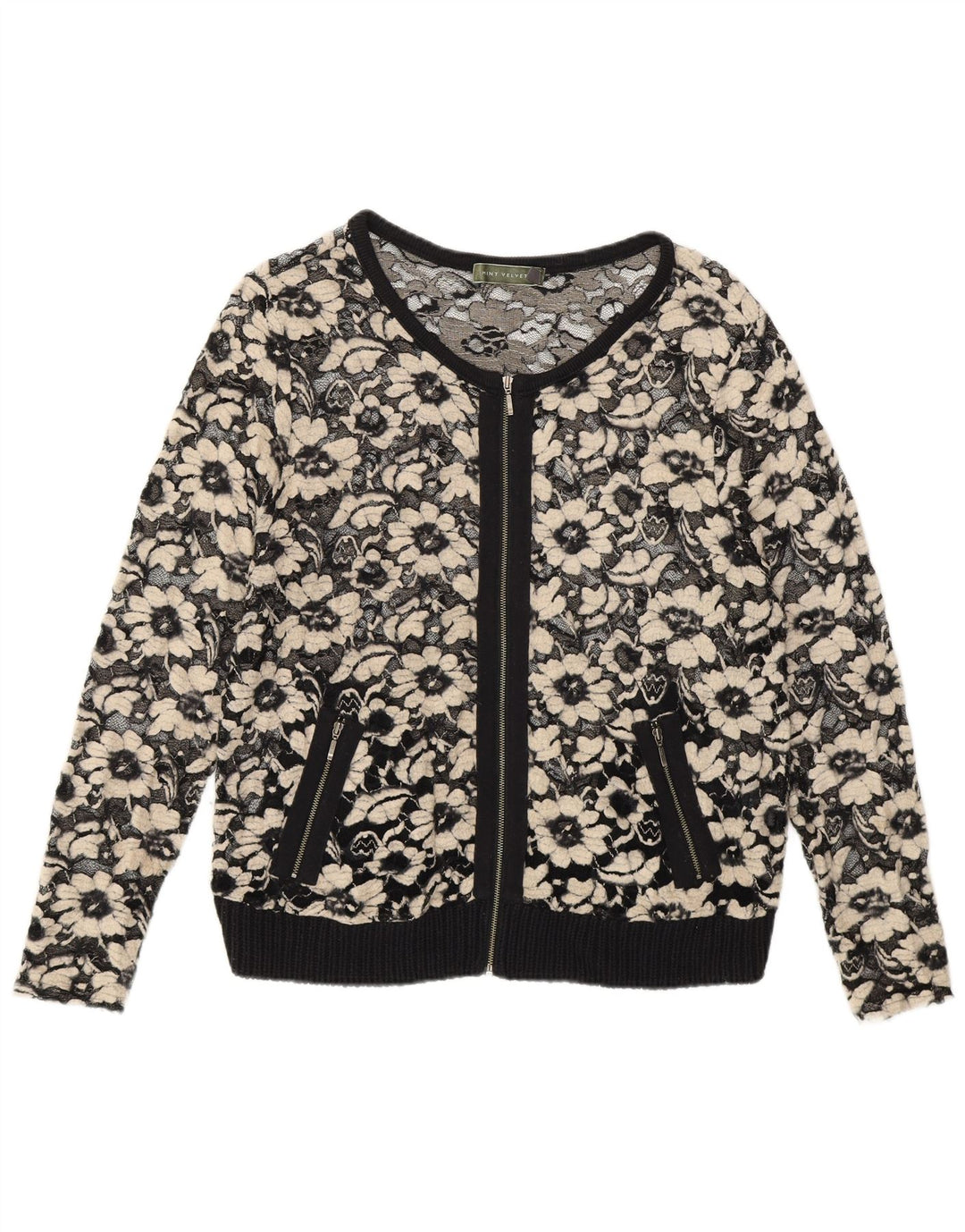 Damski prześwitujący sweterek MINT VELVET UK 14, średni czarny wiskoza