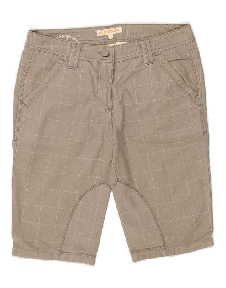 LA MARTINA Womens Chino Shorts W28 Medium  Grey Check Vintage La Martina and Second-Hand La Martina from Messina Hembry 