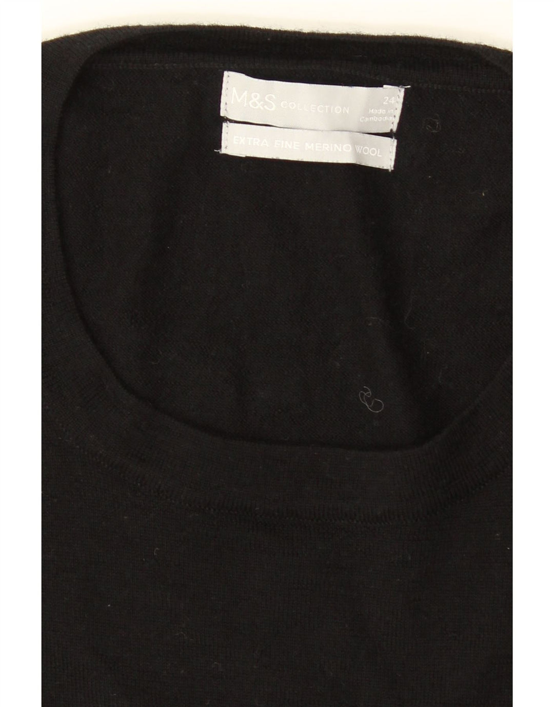 MARKS & SPENCER Damski sweter z okrągłym dekoltem UK 24 4XL Czarny