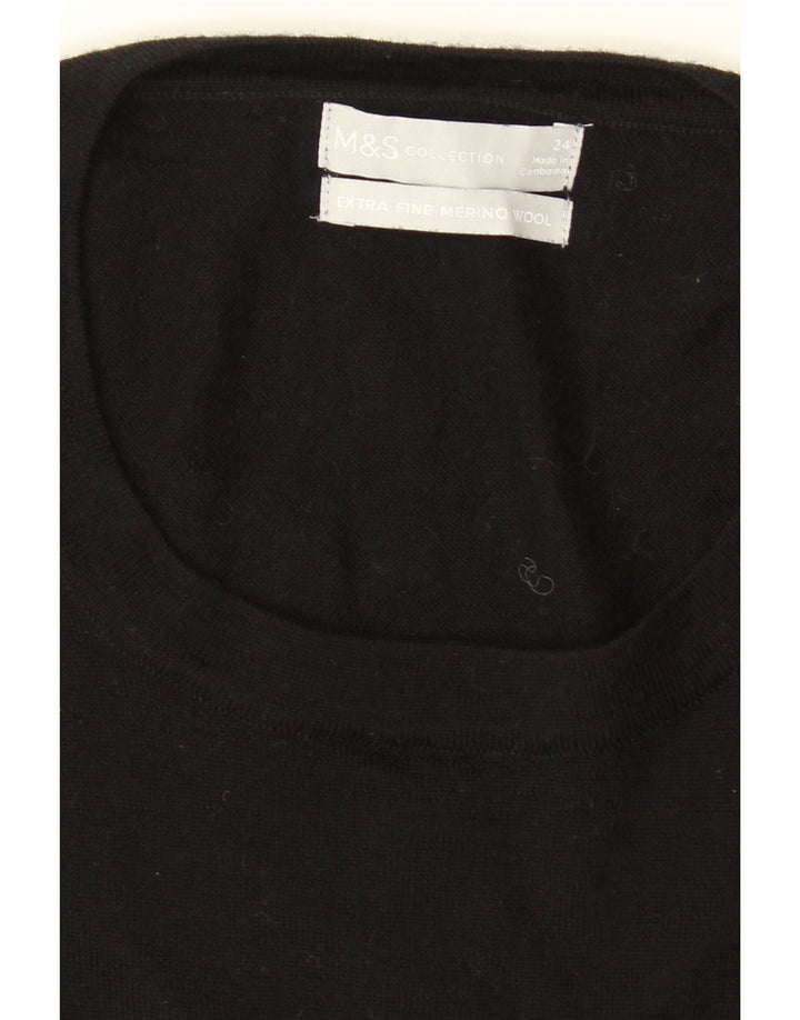 MARKS & SPENCER Damski sweter z okrągłym dekoltem UK 24 4XL Czarny