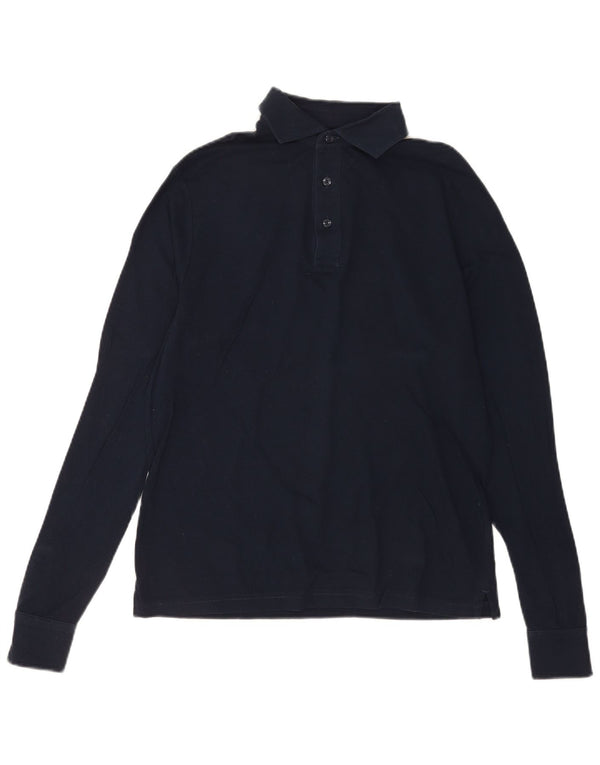 Męska koszulka polo z długim rękawem Tommy Hilfiger, mała, granatowa, bawełniana
