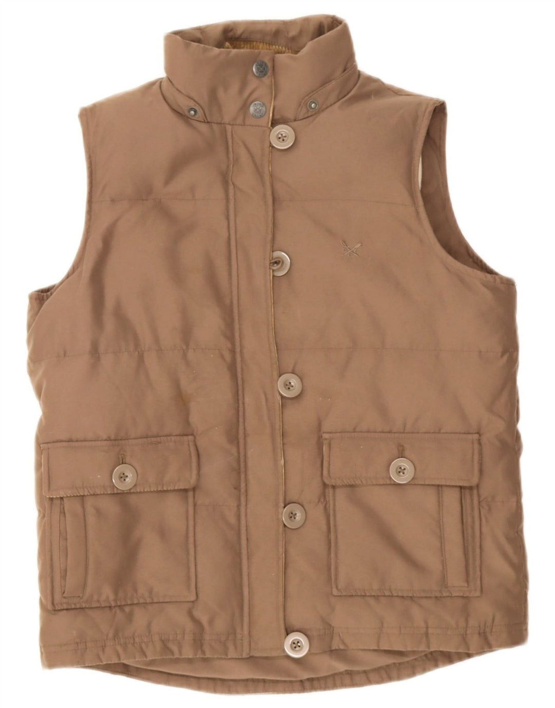 Damska wyściełana kamizelka Crew Clothing UK 8, mała, brązowa, poliester