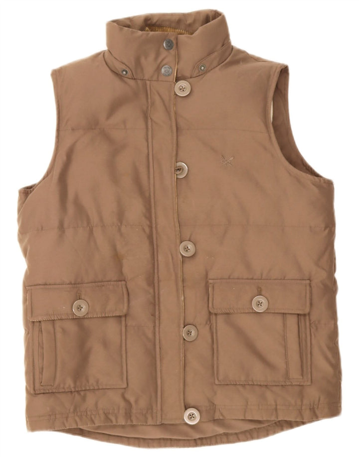 Damska wyściełana kamizelka Crew Clothing UK 8, mała, brązowa, poliester