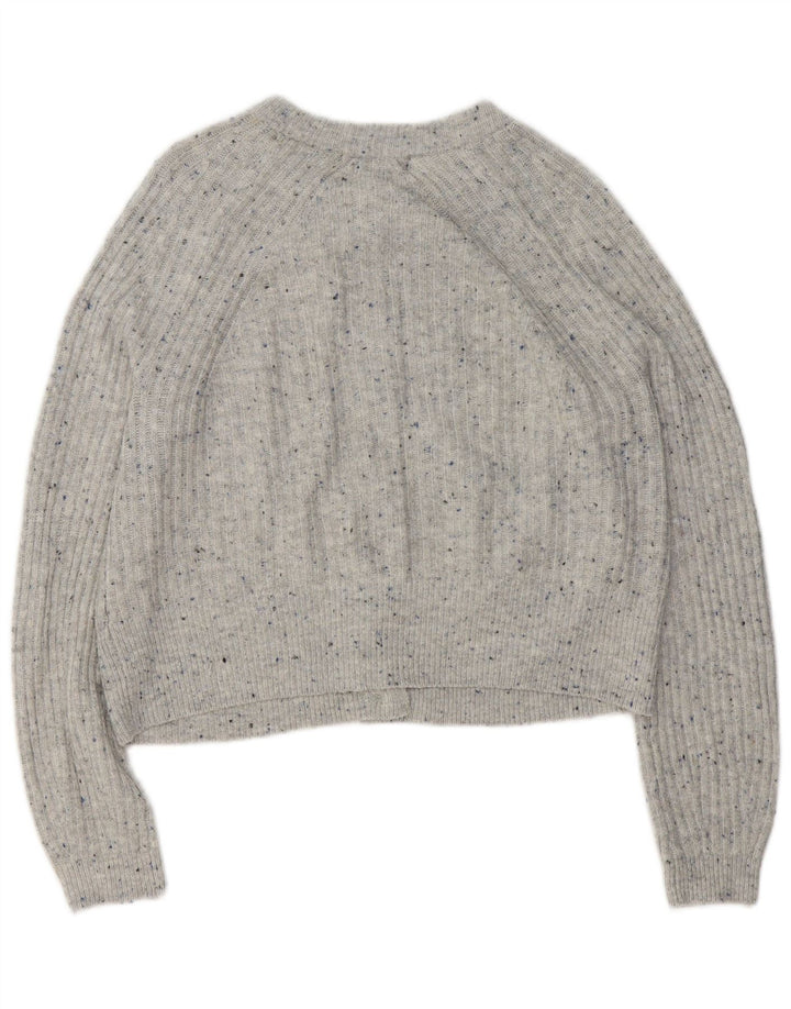 Marks & Spencer Damski sweter rozpinany UK 14 Średni szary, nakrapiany akryl