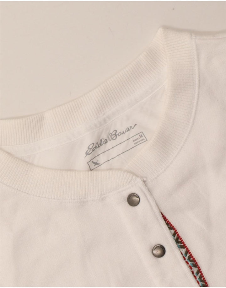EDDIE BAUER Womens Sweatshirt Jumper UK 14 Medium White Cotton Vintage Eddie Bauer and Second-Hand Eddie Bauer from Messina Hembry 