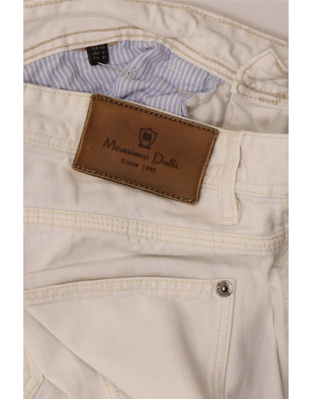 Jeansy męskie Massimo Dutti EU 40 Medium W31 L29 Białe