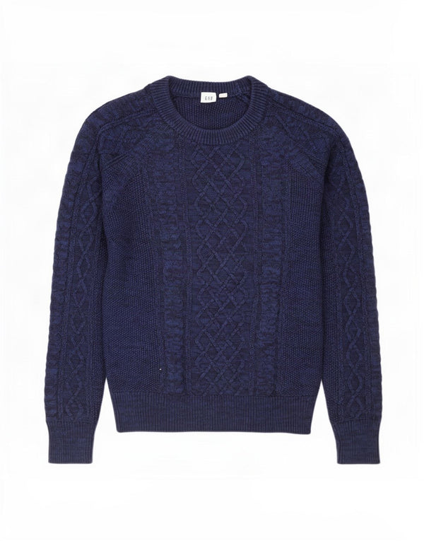 Damski sweter oversize Gap z dekoltem w łódkę UK 10, mały, granatowy, nakrapiany