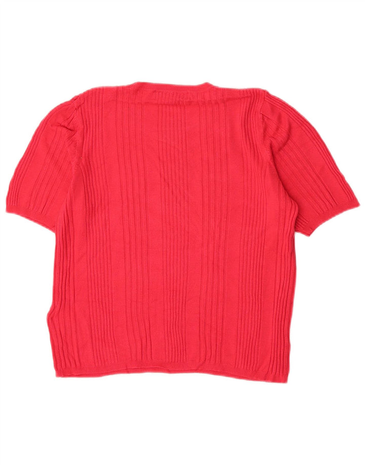 Marks & Spencer Damski sweter z okrągłym dekoltem, UK 14, średni róż