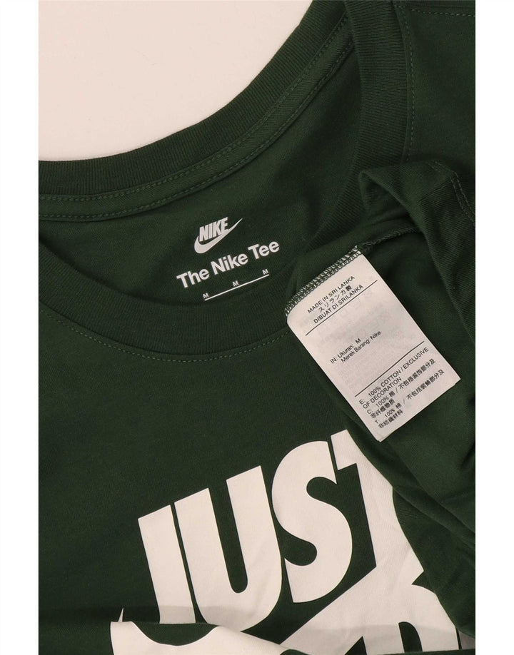 Męski T-shirt z grafiką Nike, bawełniany, średni zielony