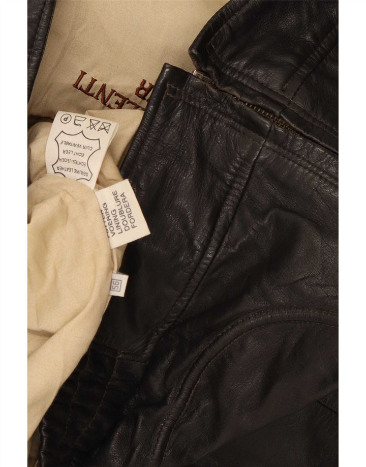 Vintage męska kurtka skórzana IT 56 3XL czarna